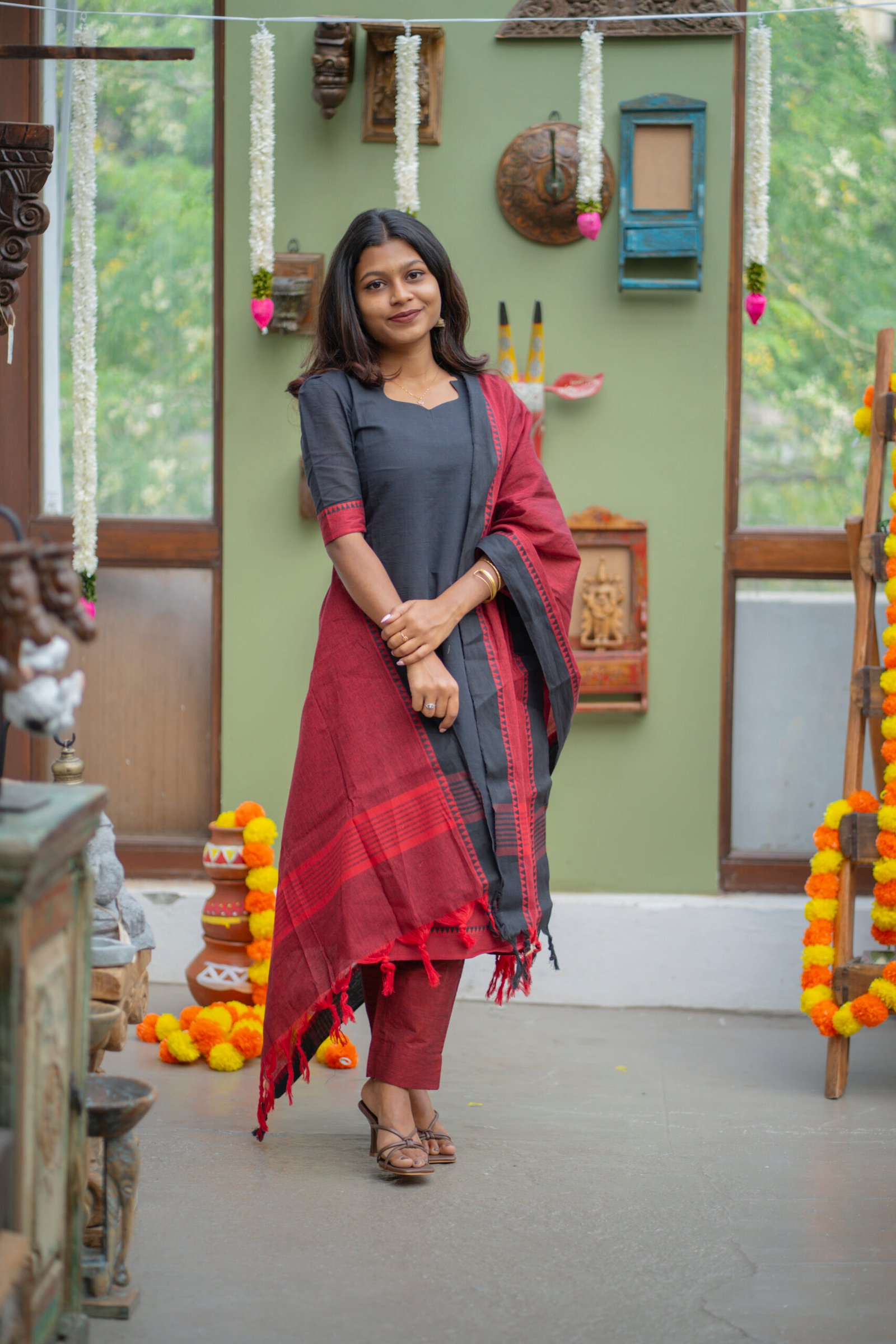 Shalwar Set beautiful green kurti