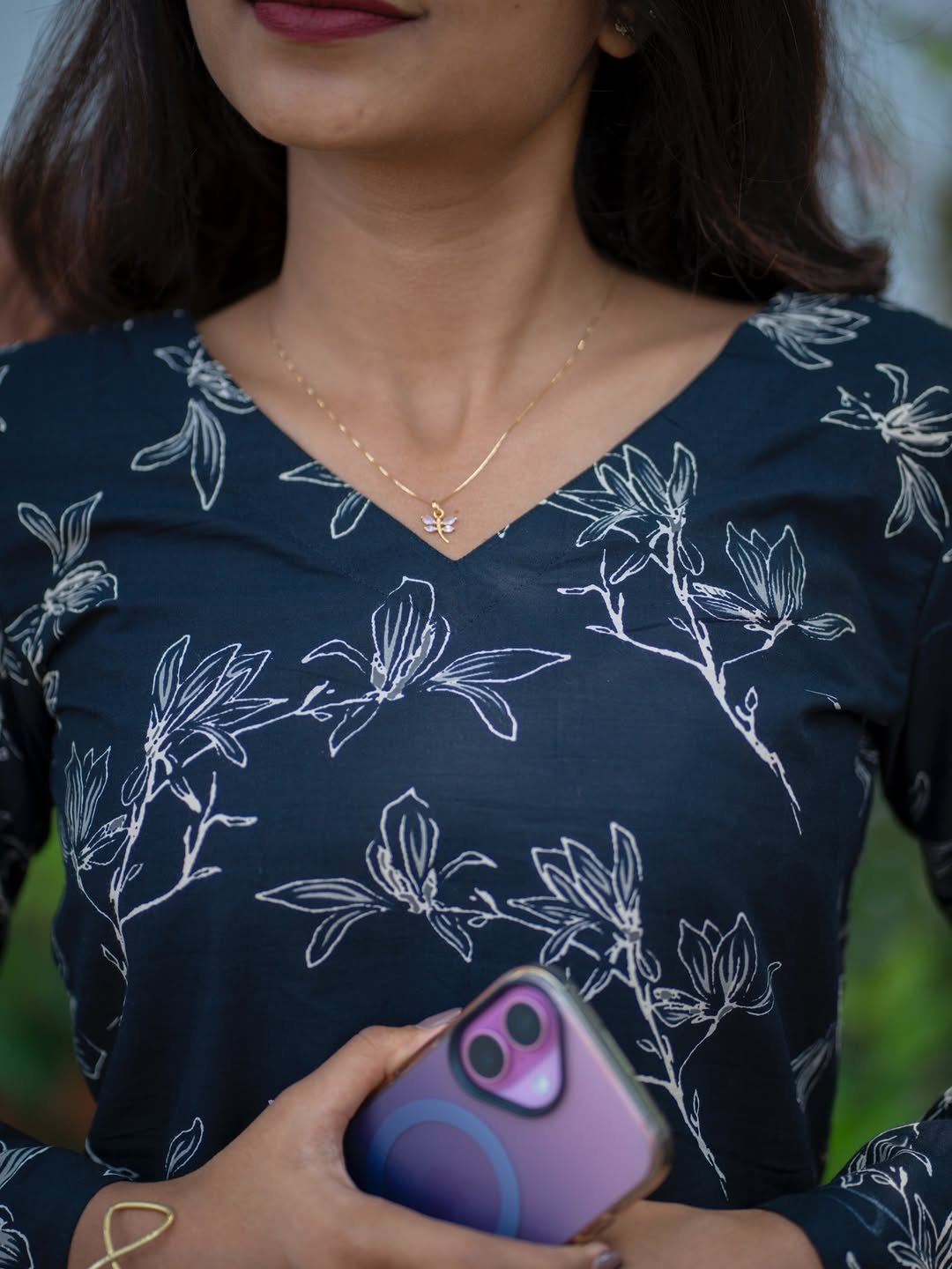 premium cotton floral print peplum top premium cotton floral print peplum top