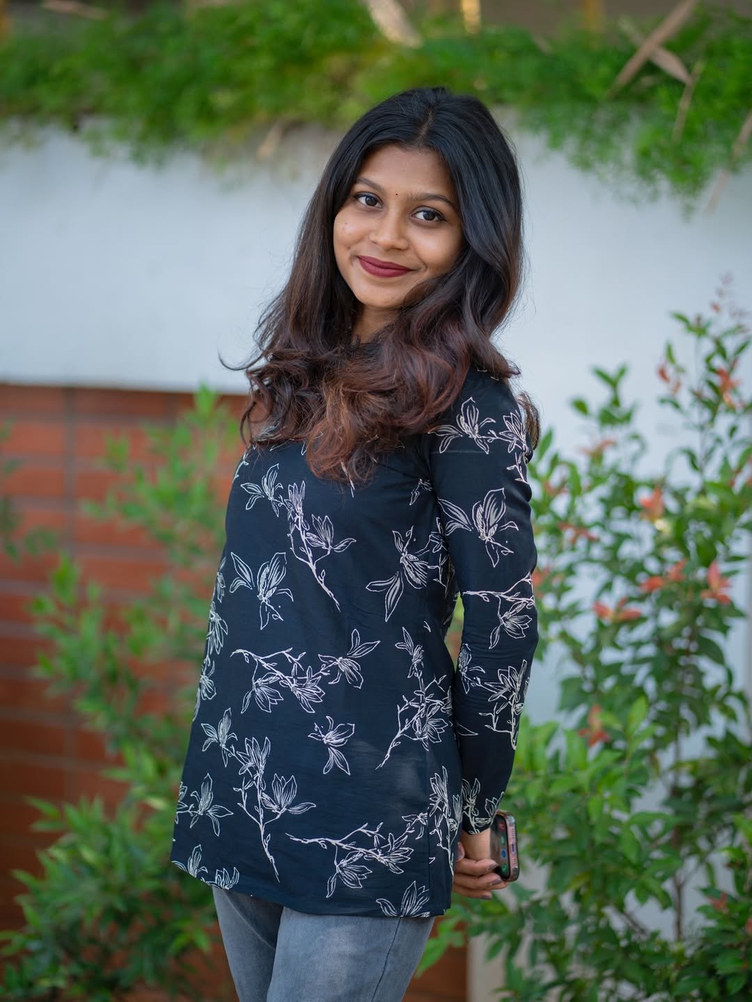 premium cotton floral print peplum top premium cotton floral print peplum top